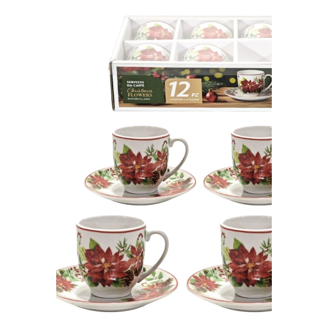 Set 6 tazzine stella di Natale