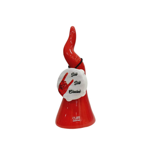 Corno 18 cm con tamburello portafortuna